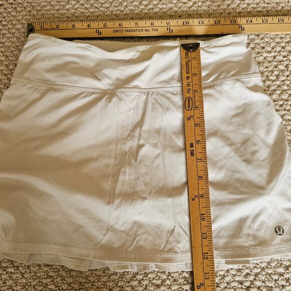 Lululemon Circuit Breaker Skirt Skort White Ruffle Back 4 Tall Tennis Pickleball - Picture 6 of 8